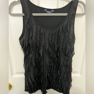 Black frilled tank top